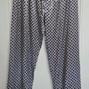 Mens 4XL Silk Pajama Pants Blue Squared
